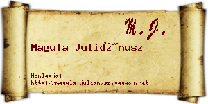 Magula Juliánusz névjegykártya